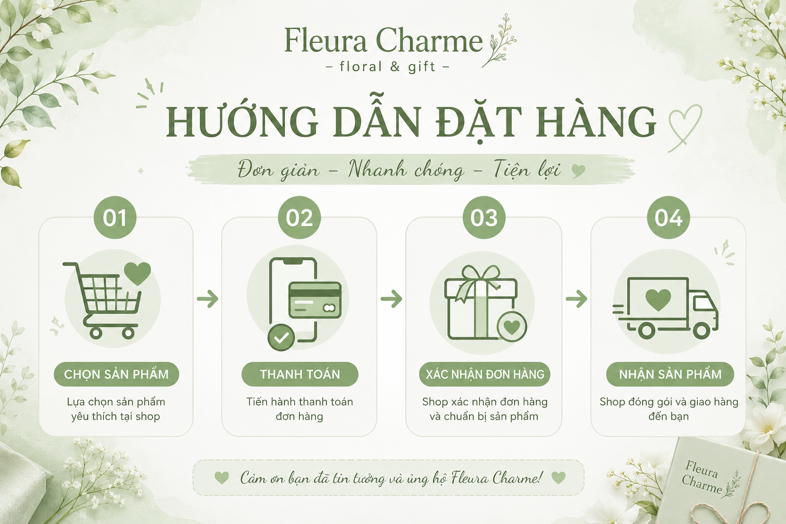Fleura Charme - Kẹp hoa khô handmade