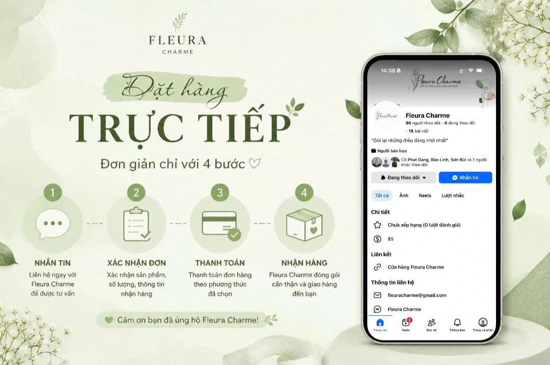 Fleura Charme - Kẹp hoa khô handmade